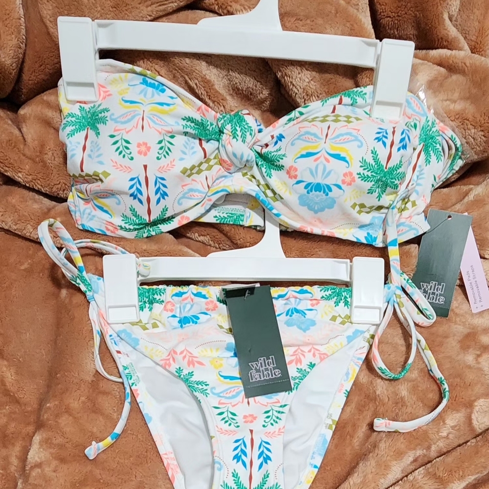 Floral Bikini Set with Tropical Print